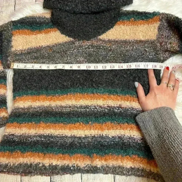 Anthropologie Moth Murray Striped Cowl Neck Sweater Wool Mohair Blend Size XS - Picture 2 of 9